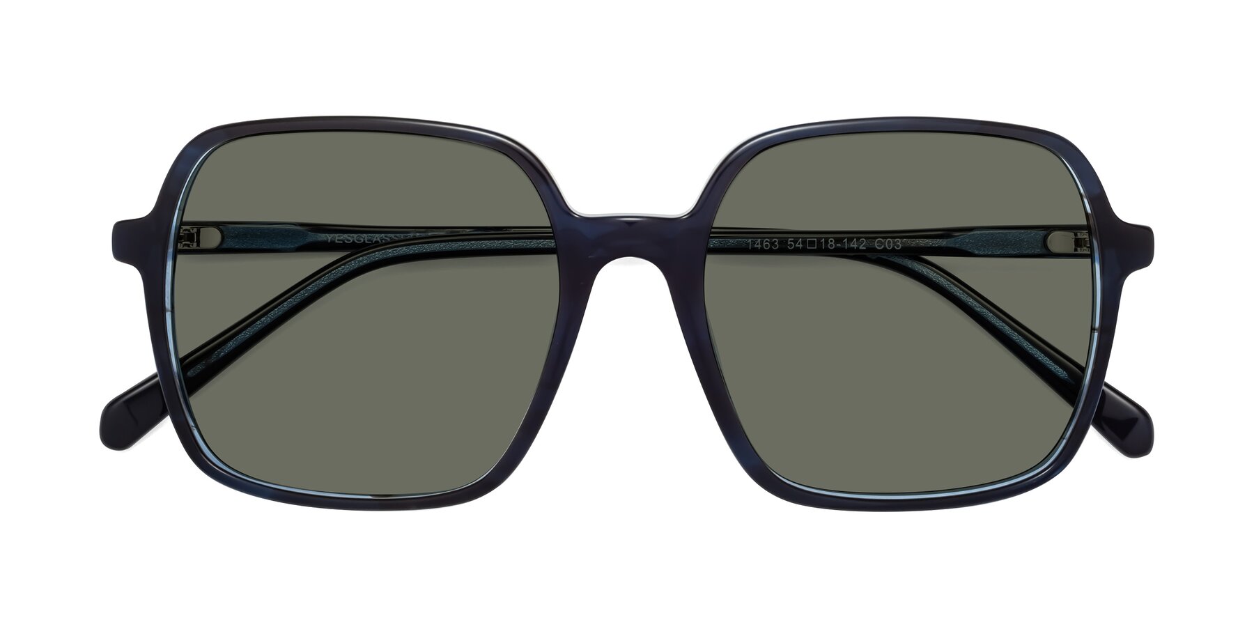Folded Front of 1463 in Blue with Gray Polarized Lenses