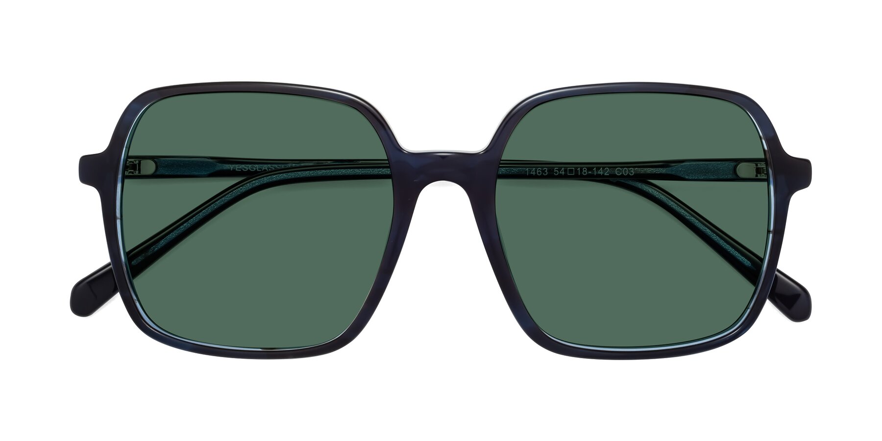 Folded Front of 1463 in Blue with Green Polarized Lenses