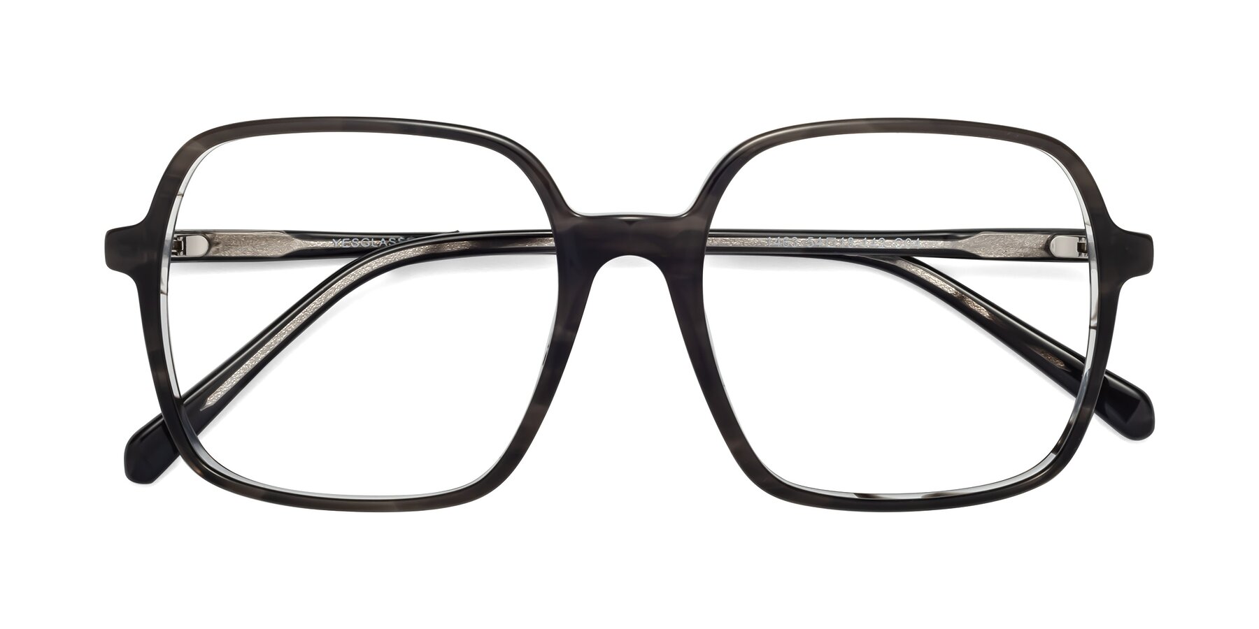 Folded Front of 1463 in Gray with Clear Eyeglass Lenses
