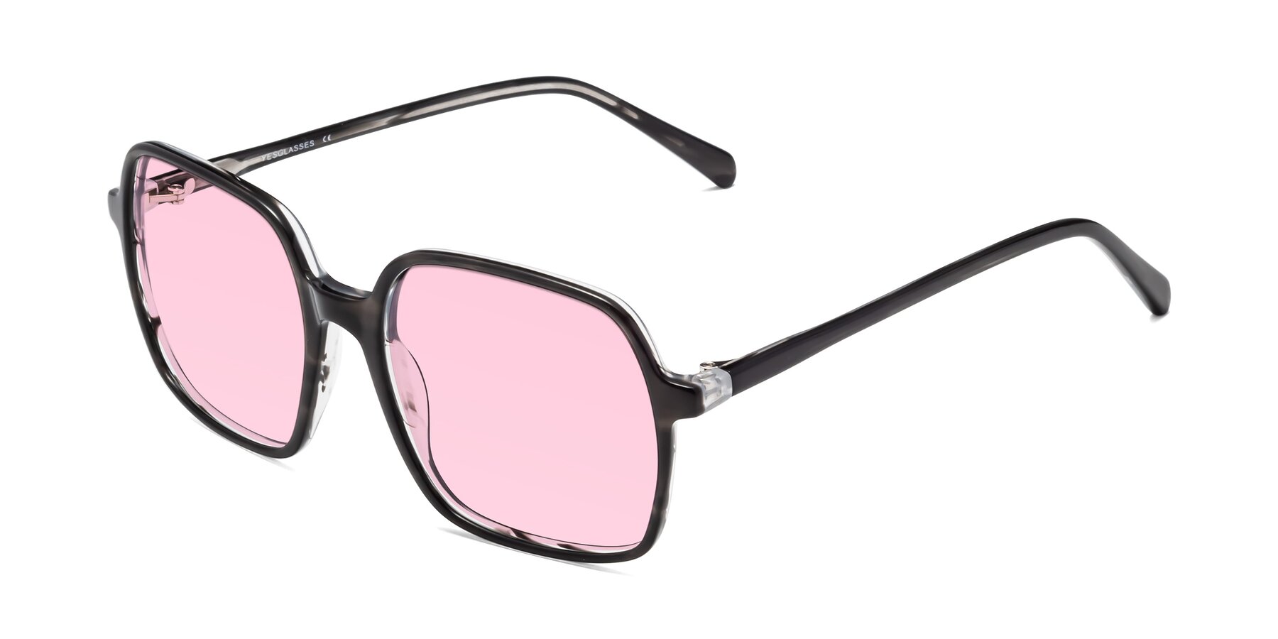 Angle of 1463 in Gray with Light Pink Tinted Lenses