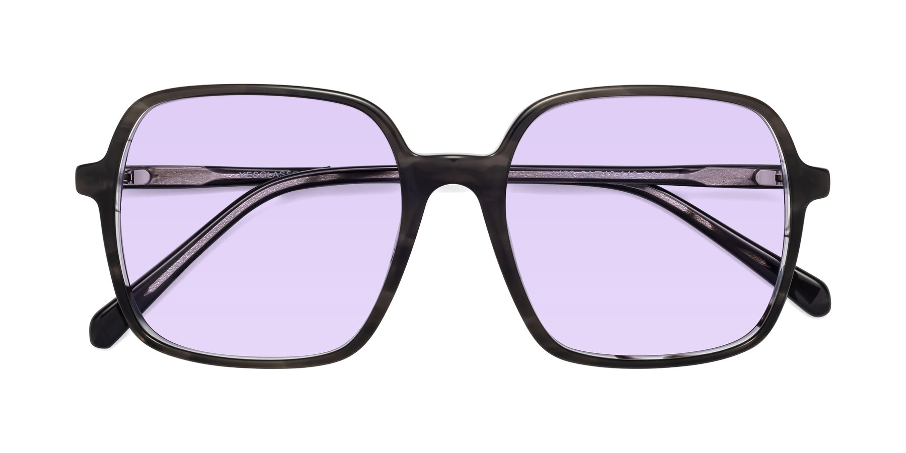 Folded Front of 1463 in Gray with Light Purple Tinted Lenses