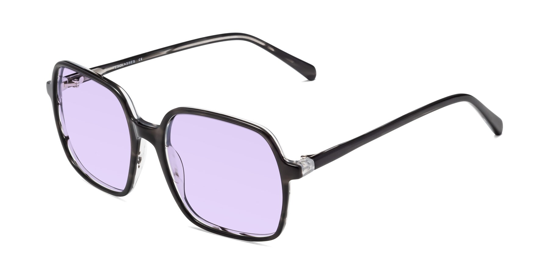 Angle of 1463 in Gray with Light Purple Tinted Lenses