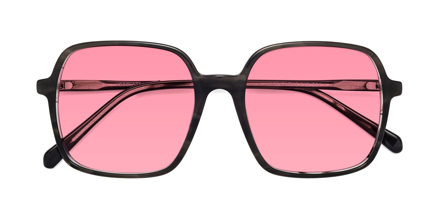 Folded Front of 1463 in Gray with Pink Tinted Lenses