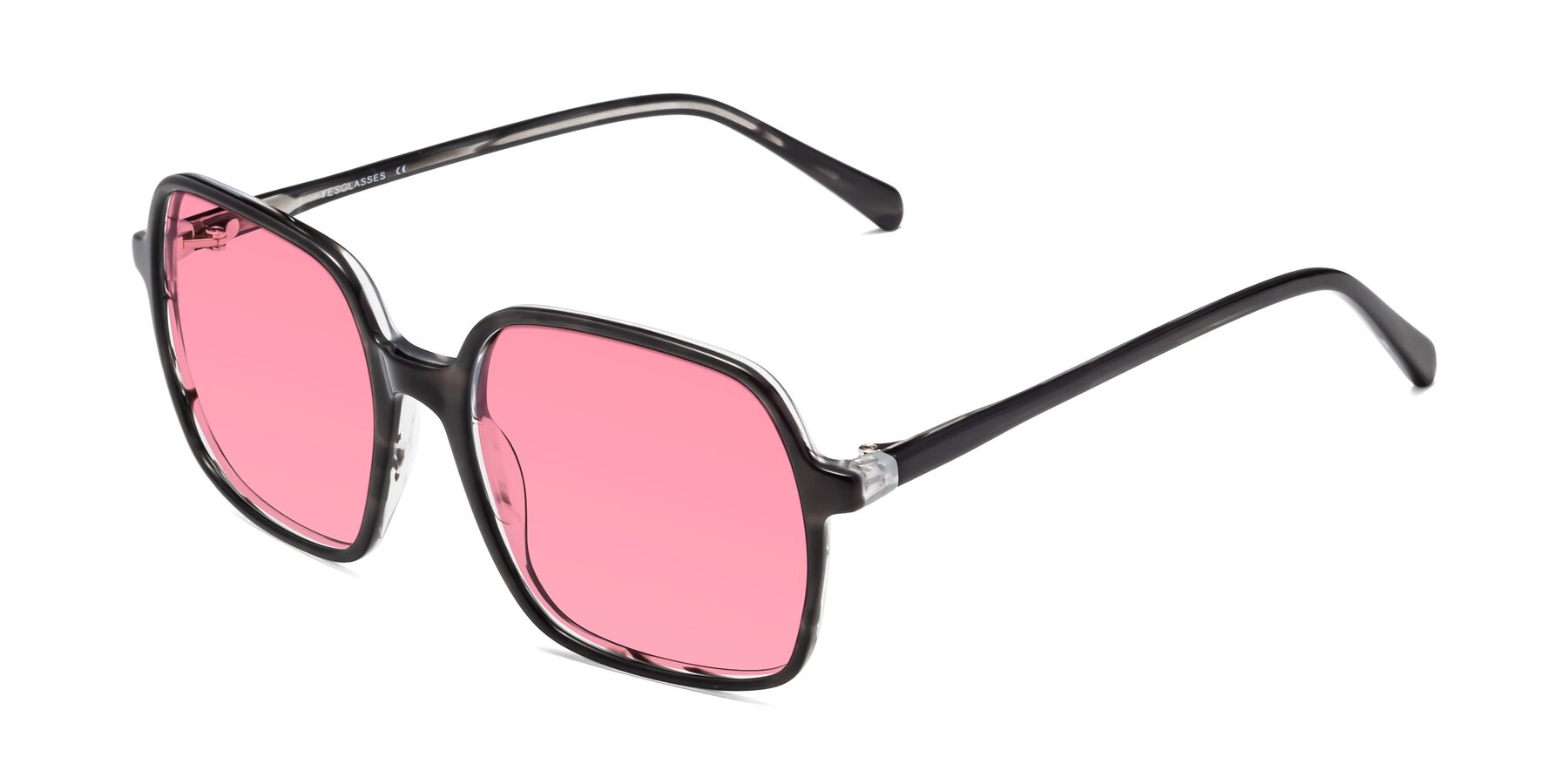 Angle of 1463 in Gray with Pink Tinted Lenses