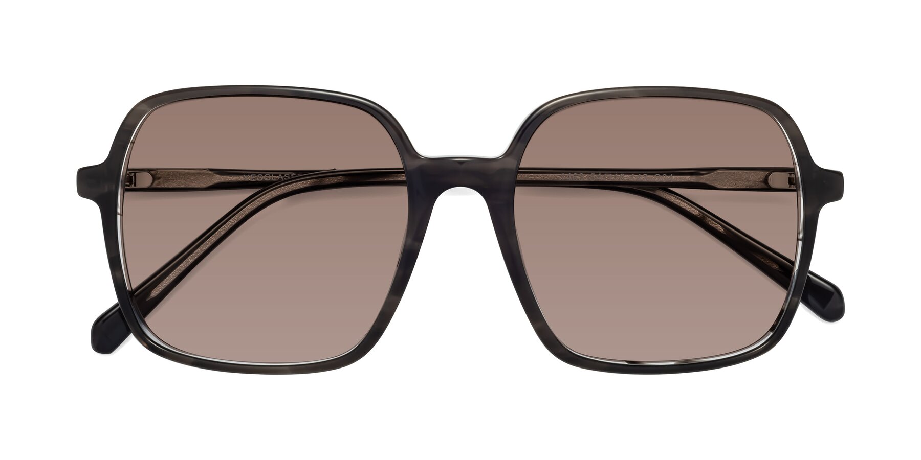 Folded Front of 1463 in Gray with Medium Brown Tinted Lenses