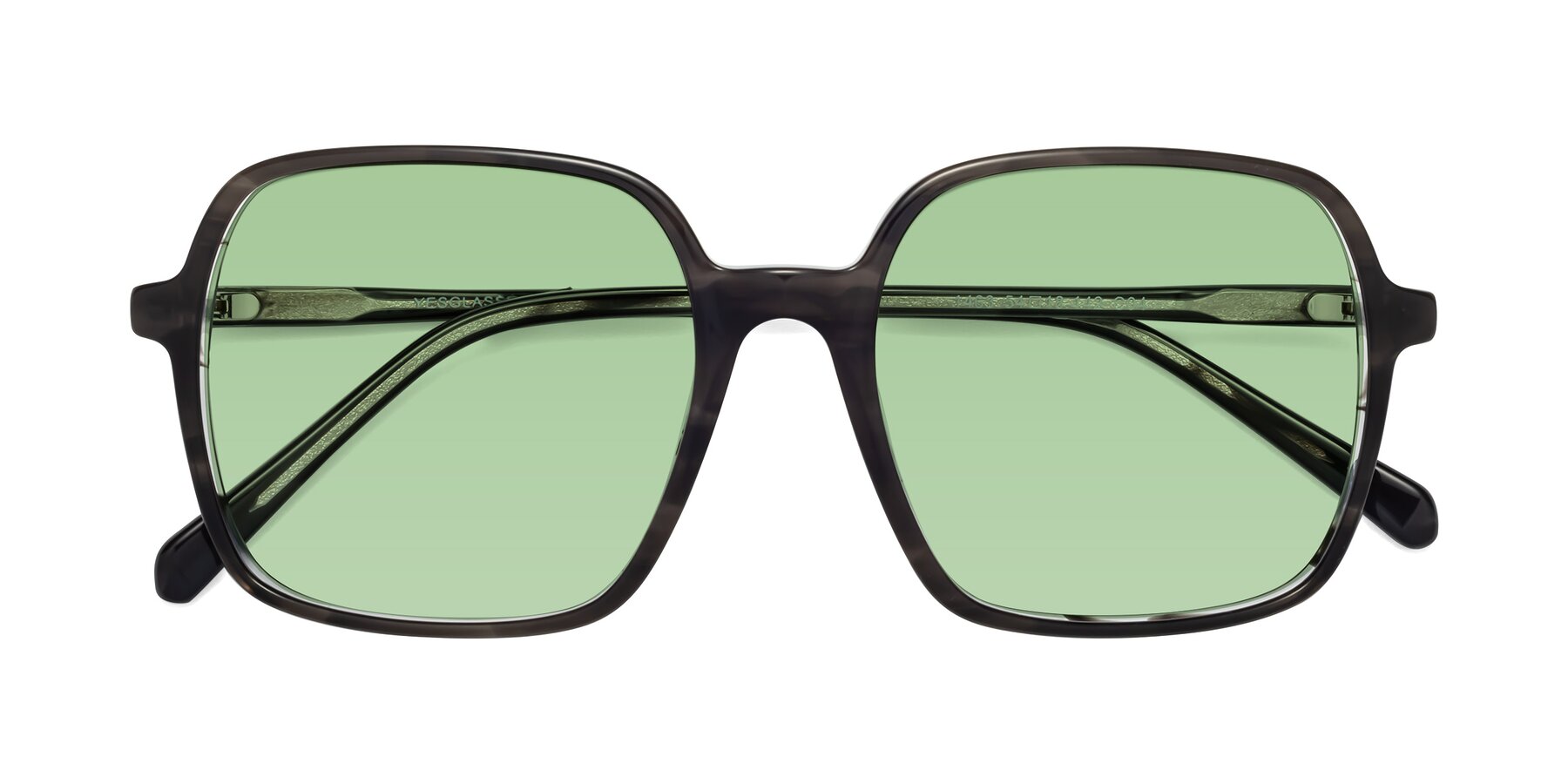 Folded Front of 1463 in Gray with Medium Green Tinted Lenses