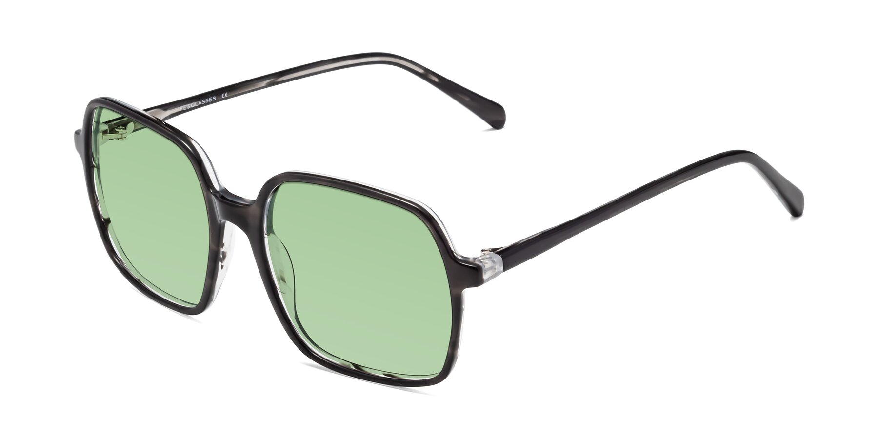 Angle of 1463 in Gray with Medium Green Tinted Lenses
