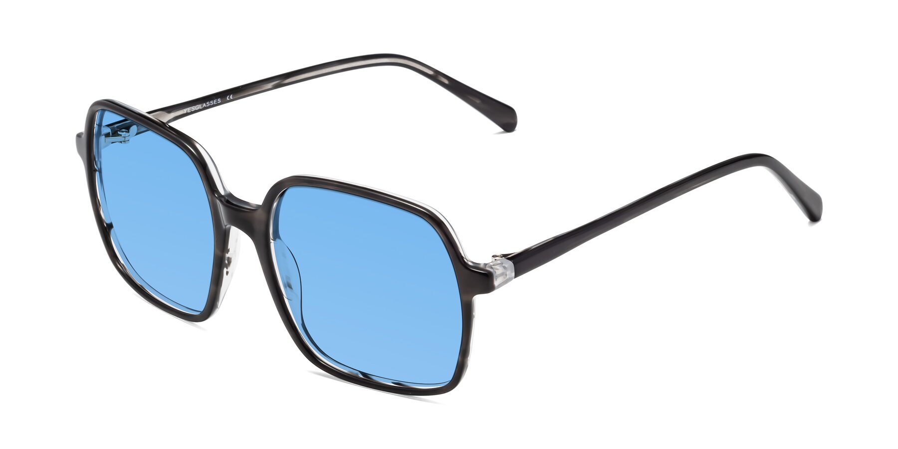 Angle of 1463 in Gray with Medium Blue Tinted Lenses