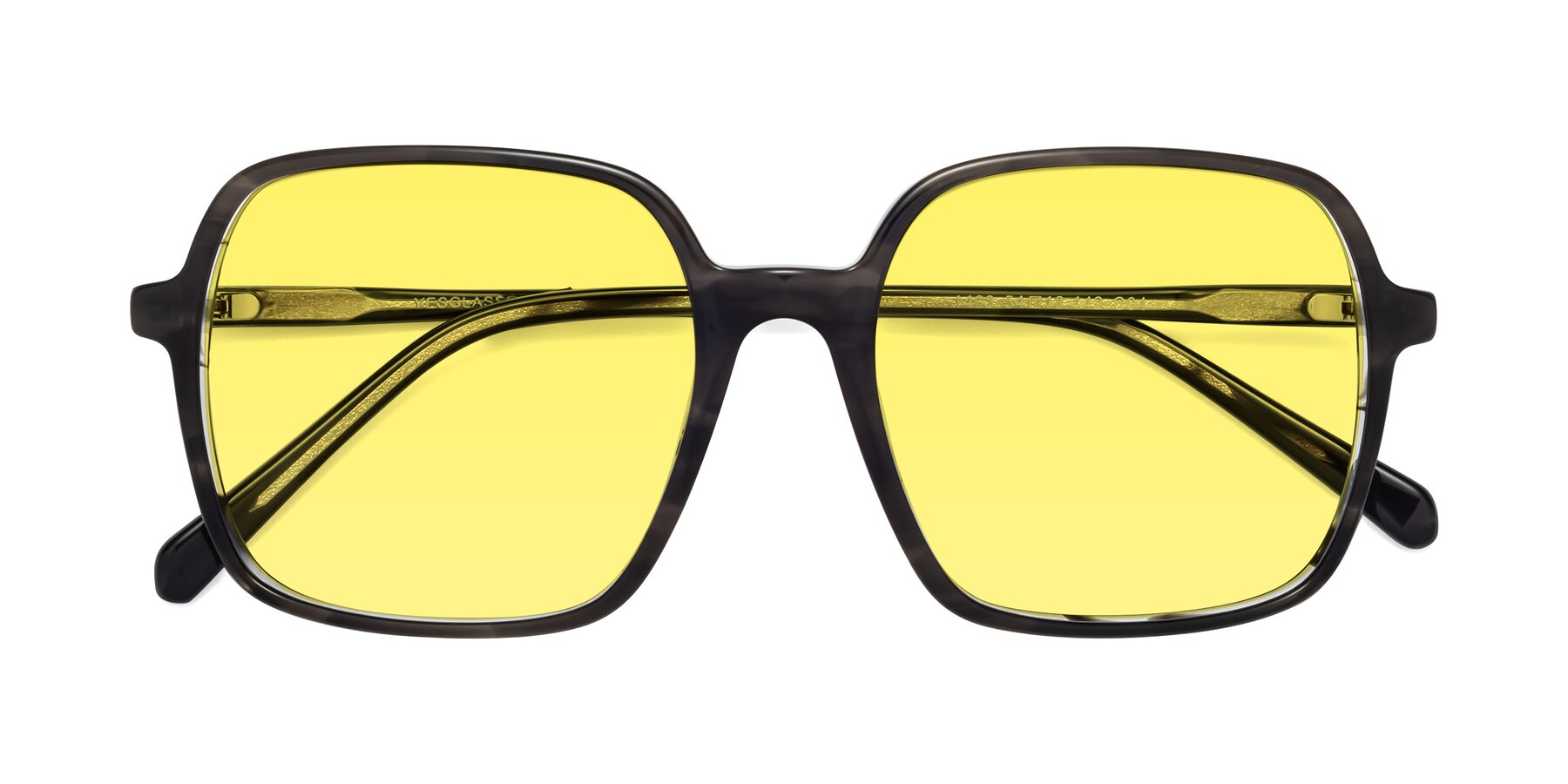 Folded Front of 1463 in Gray with Medium Yellow Tinted Lenses