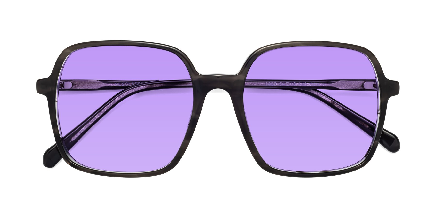 Folded Front of 1463 in Gray with Medium Purple Tinted Lenses