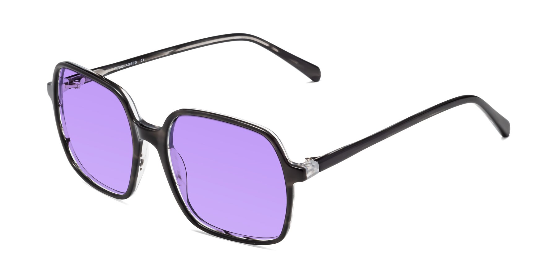 Angle of 1463 in Gray with Medium Purple Tinted Lenses