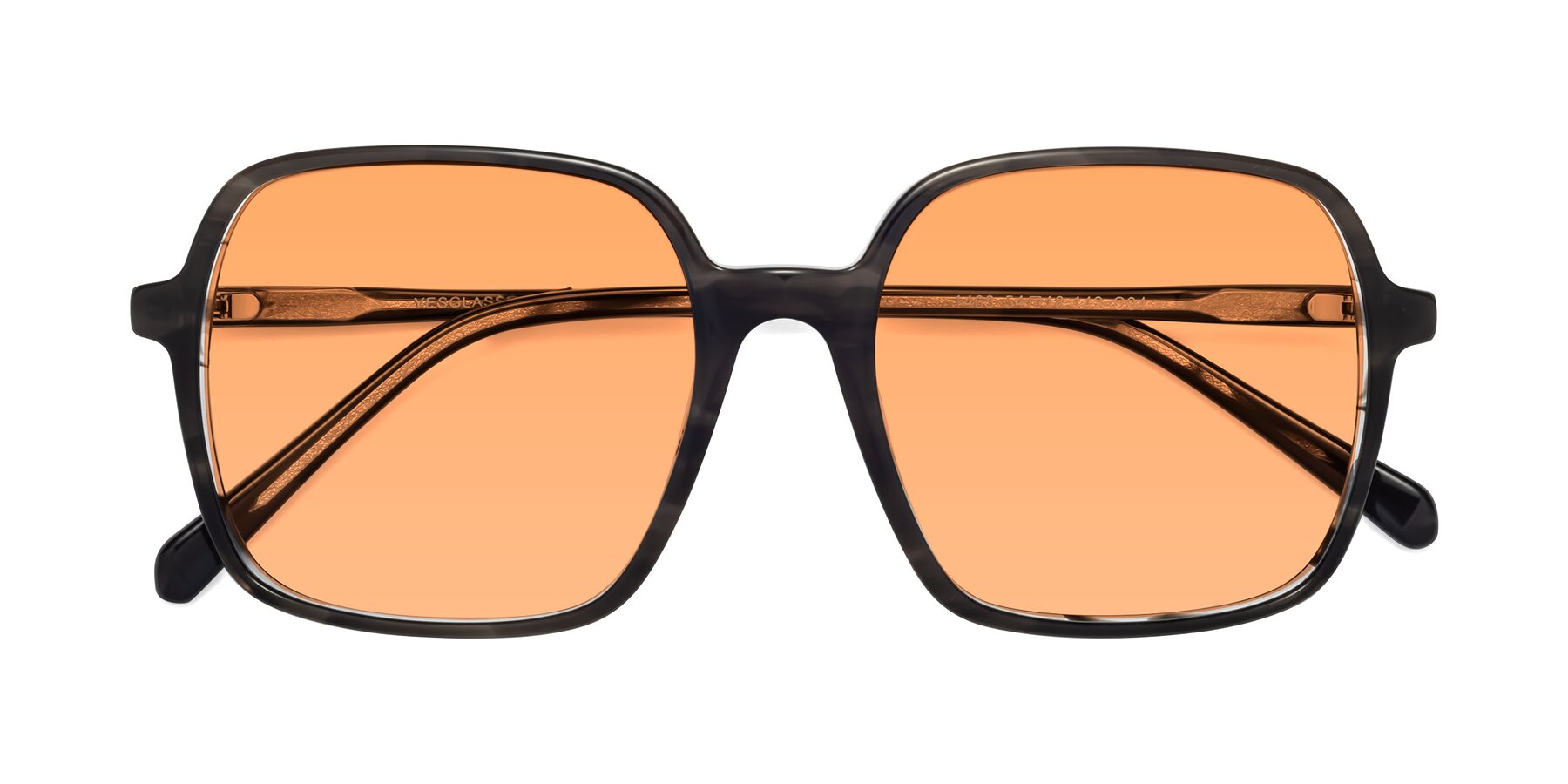 Folded Front of 1463 in Gray with Medium Orange Tinted Lenses