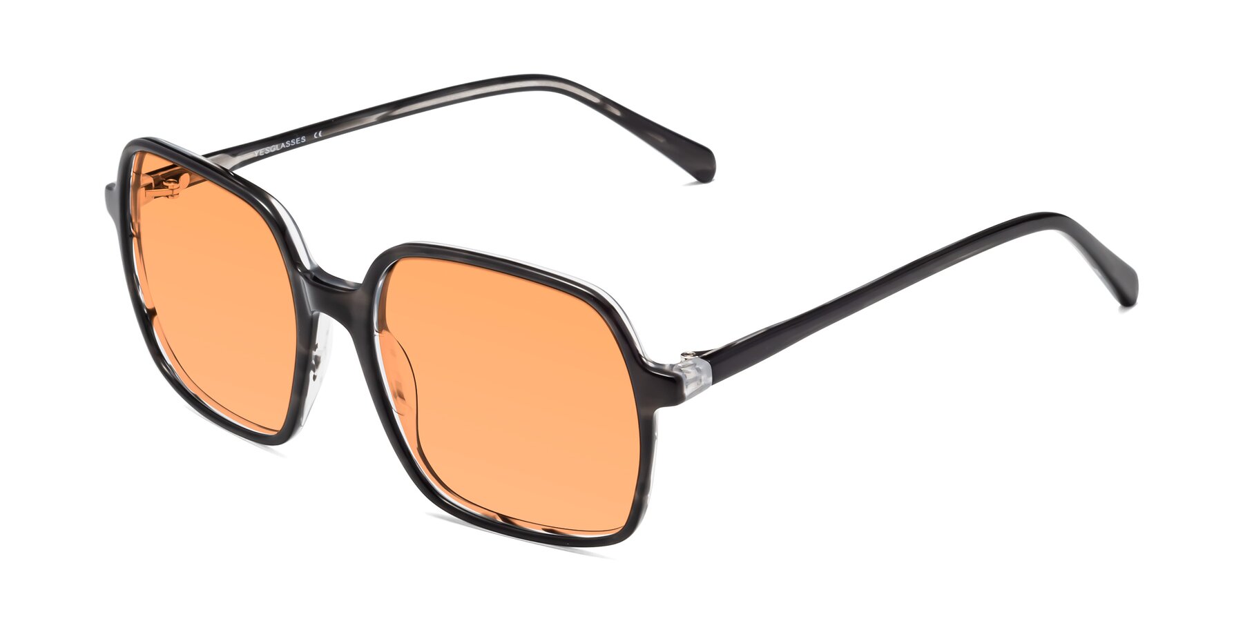 Angle of 1463 in Gray with Medium Orange Tinted Lenses