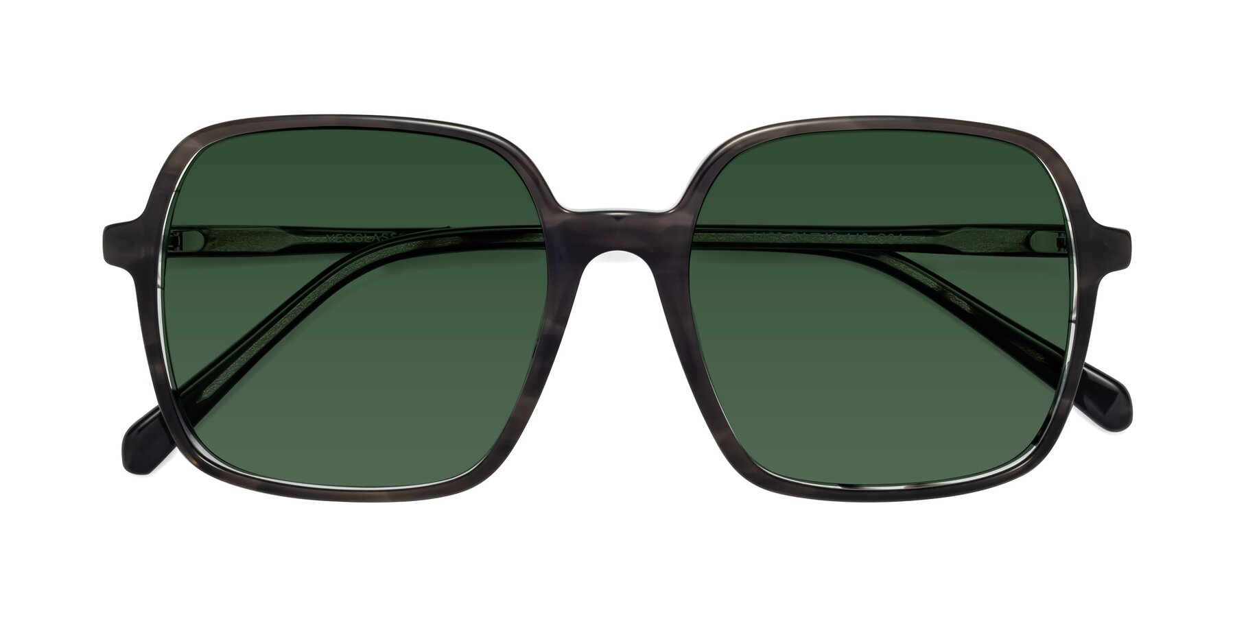 Folded Front of 1463 in Gray with Green Tinted Lenses