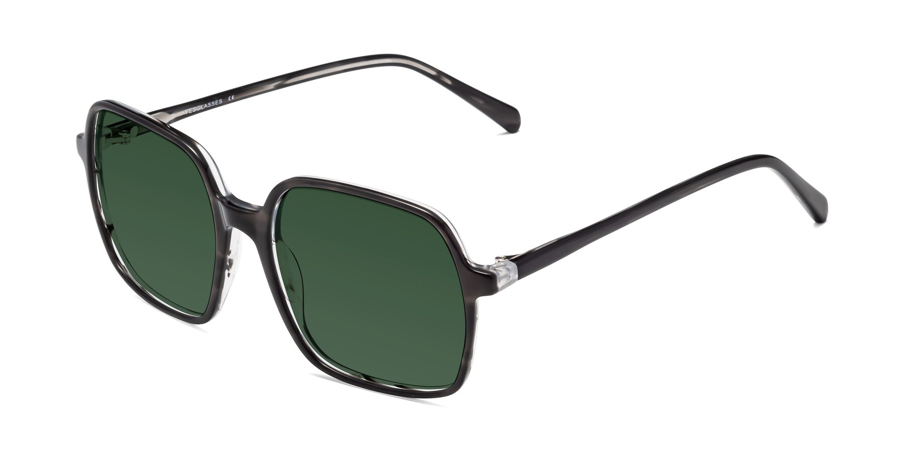 Angle of 1463 in Gray with Green Tinted Lenses