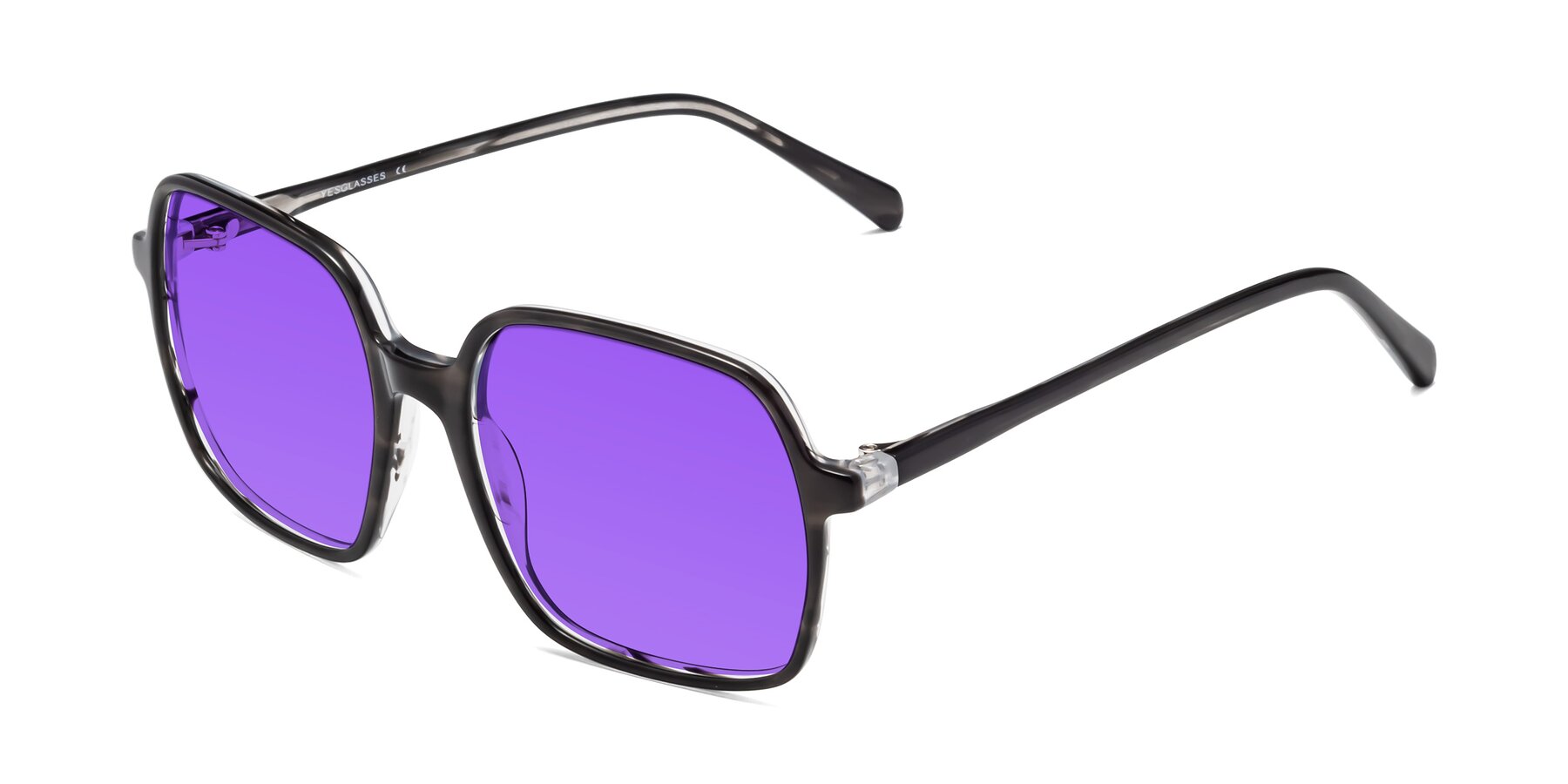 Angle of 1463 in Gray with Purple Tinted Lenses