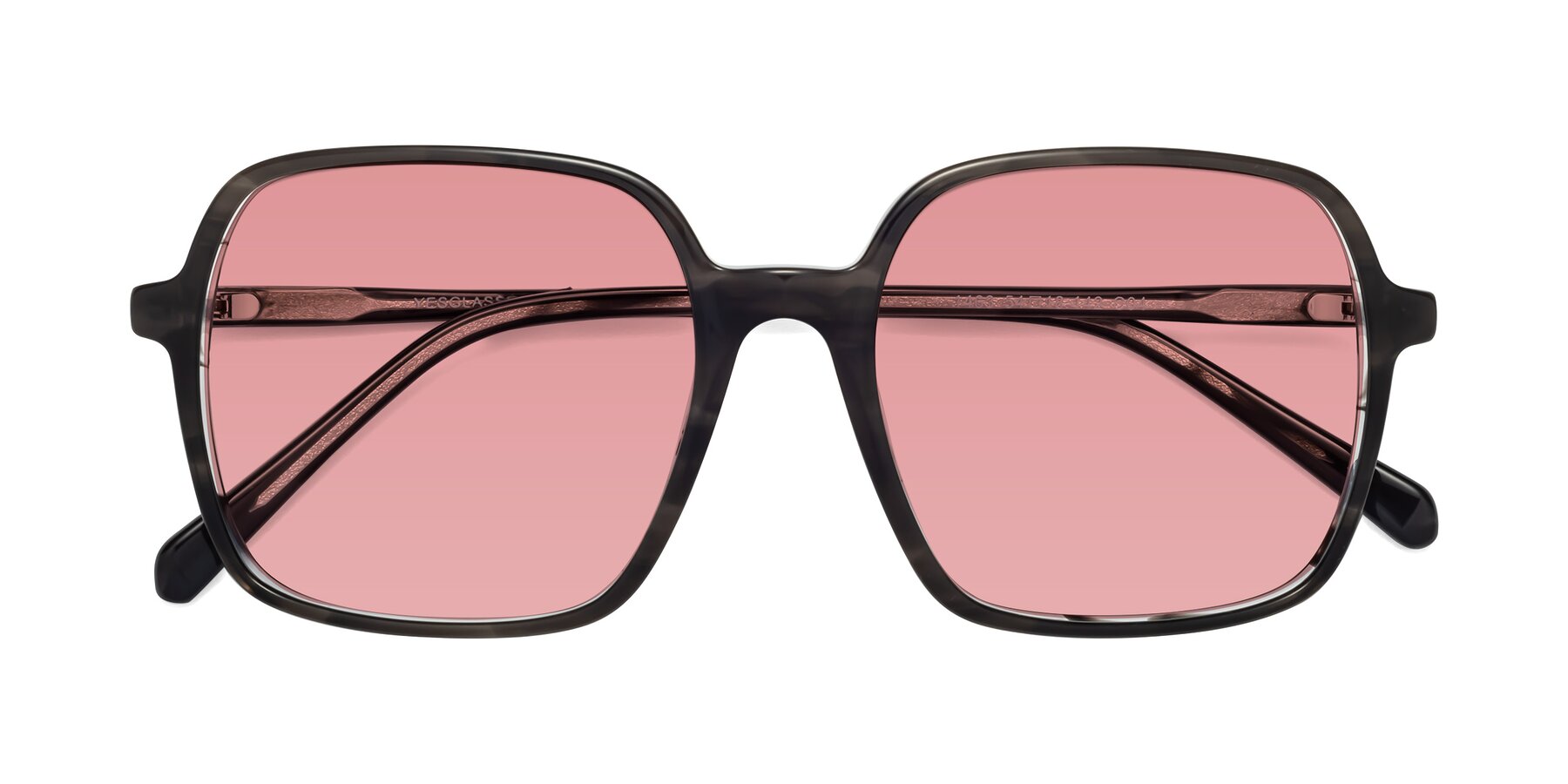 Folded Front of 1463 in Gray with Medium Garnet Tinted Lenses