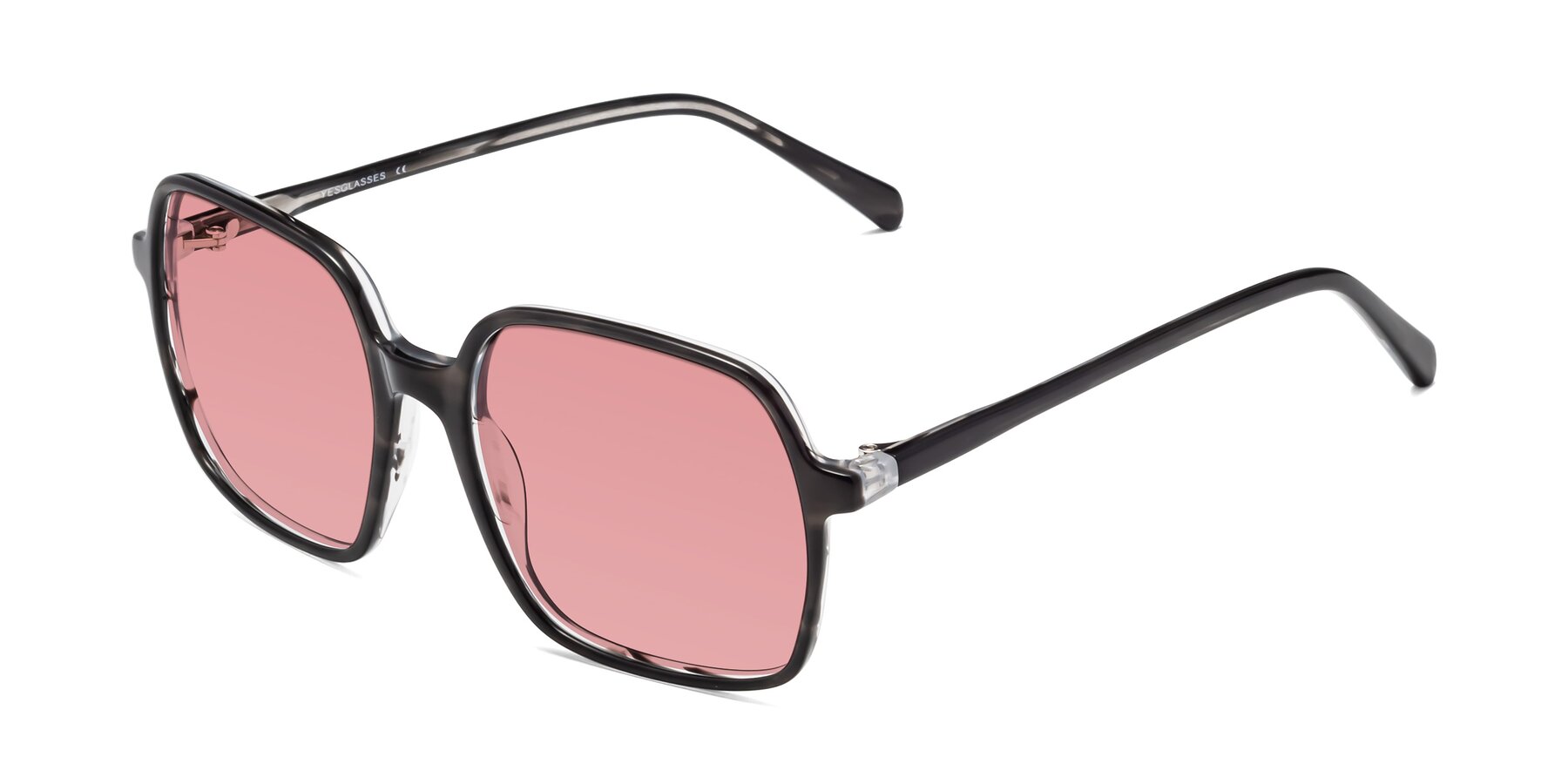 Angle of 1463 in Gray with Medium Garnet Tinted Lenses