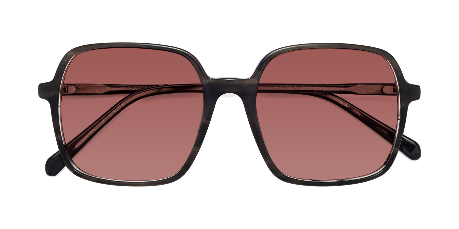 Folded Front of 1463 in Gray with Garnet Tinted Lenses