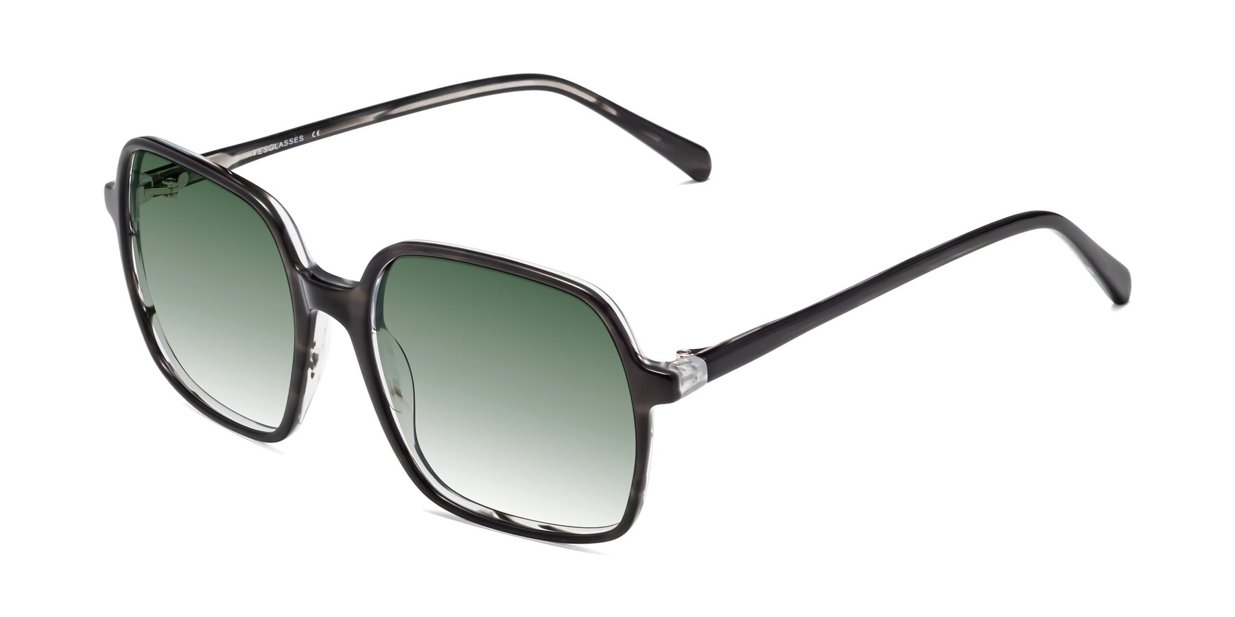 Angle of 1463 in Gray with Green Gradient Lenses