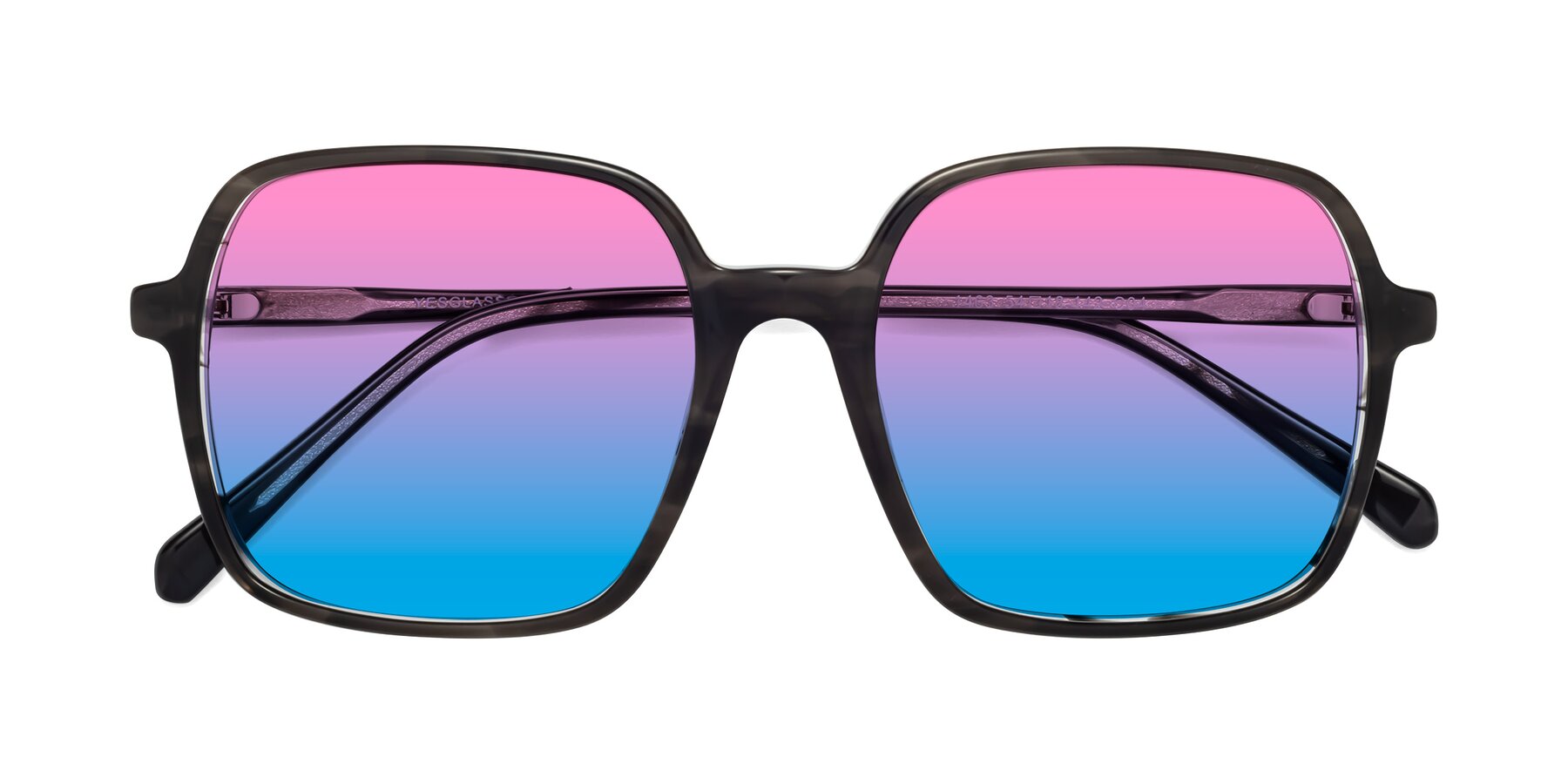 Folded Front of 1463 in Gray with Pink / Blue Gradient Lenses
