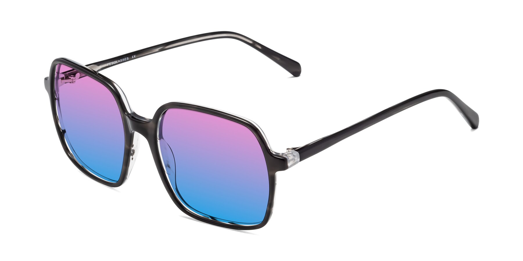 Angle of 1463 in Gray with Pink / Blue Gradient Lenses