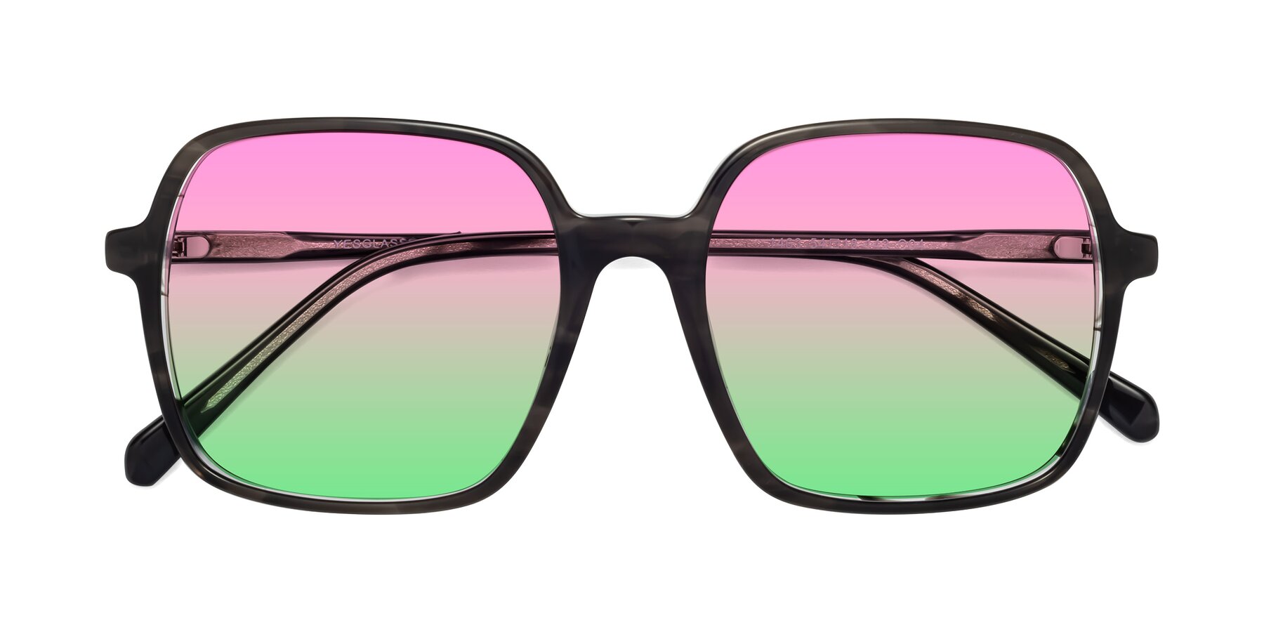 Folded Front of 1463 in Gray with Pink / Green Gradient Lenses