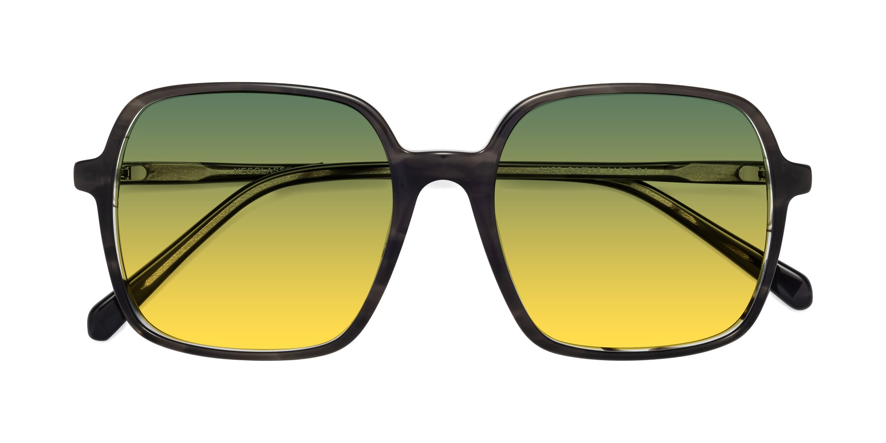 Folded Front of 1463 in Gray with Green / Yellow Gradient Lenses