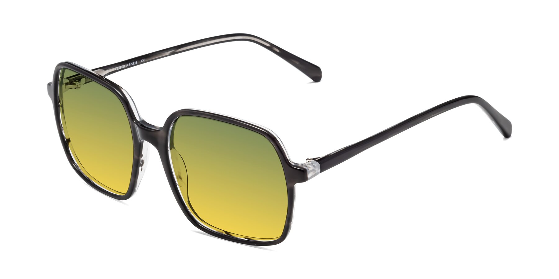 Angle of 1463 in Gray with Green / Yellow Gradient Lenses
