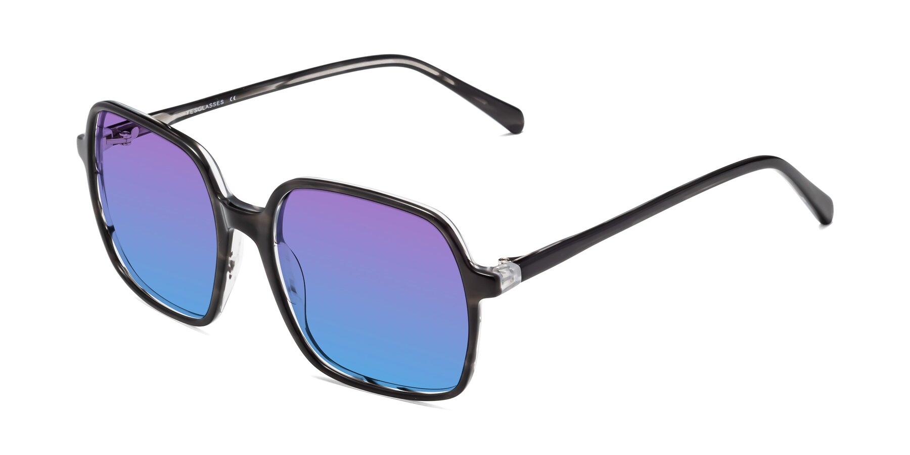 Angle of 1463 in Gray with Purple / Blue Gradient Lenses
