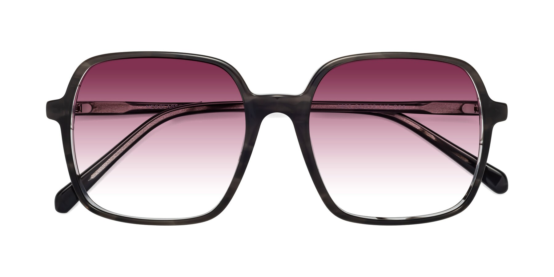 Folded Front of 1463 in Gray with Wine Gradient Lenses