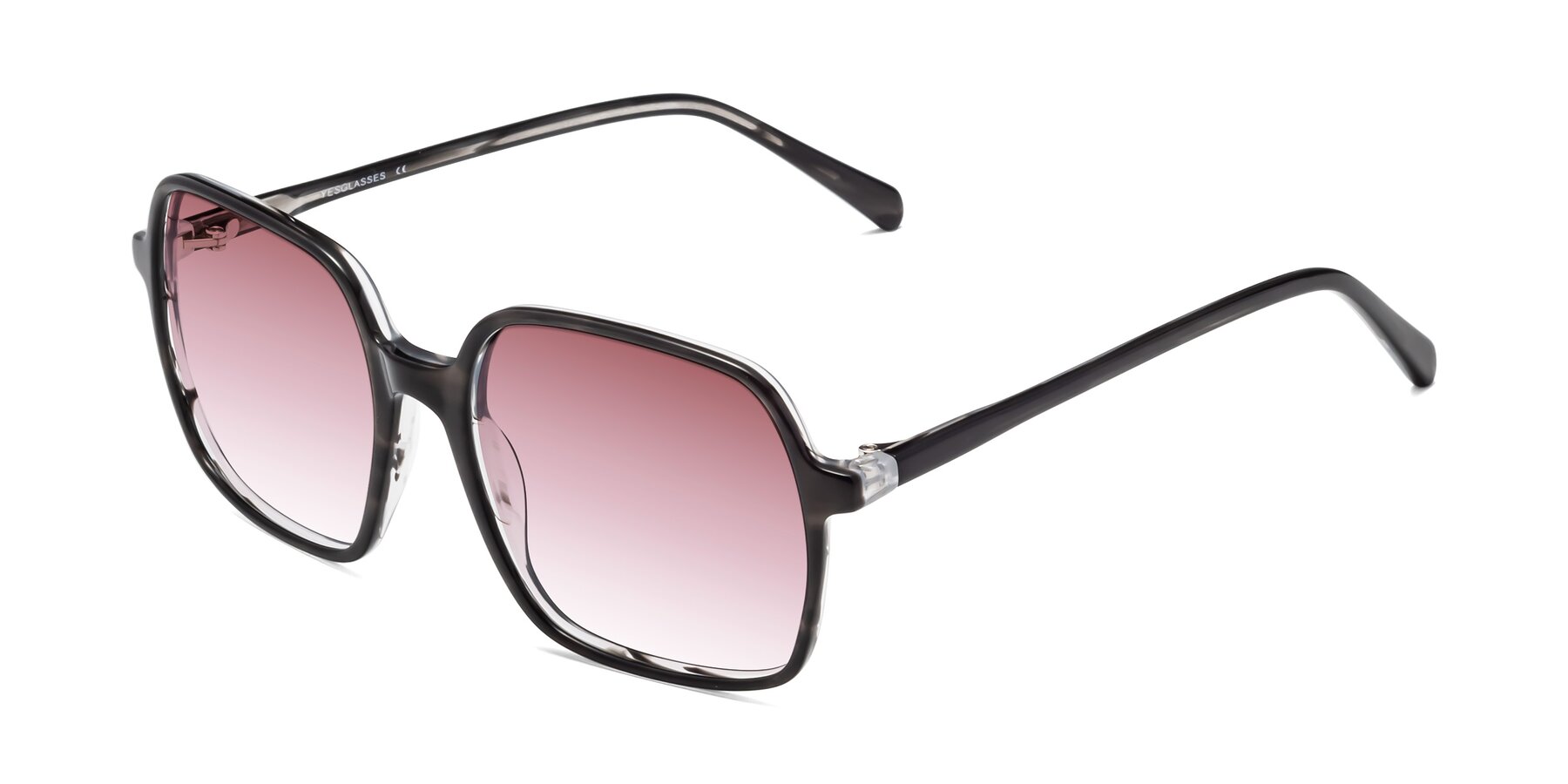 Angle of 1463 in Gray with Garnet Gradient Lenses