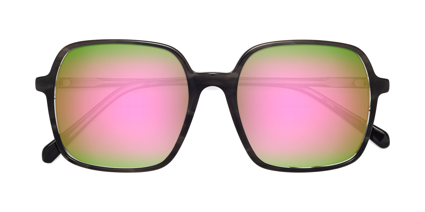 Folded Front of 1463 in Gray with Pink Mirrored Lenses