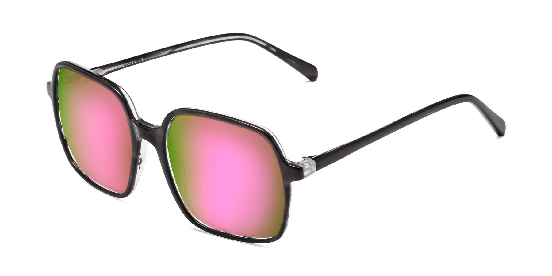 Angle of 1463 in Gray with Pink Mirrored Lenses