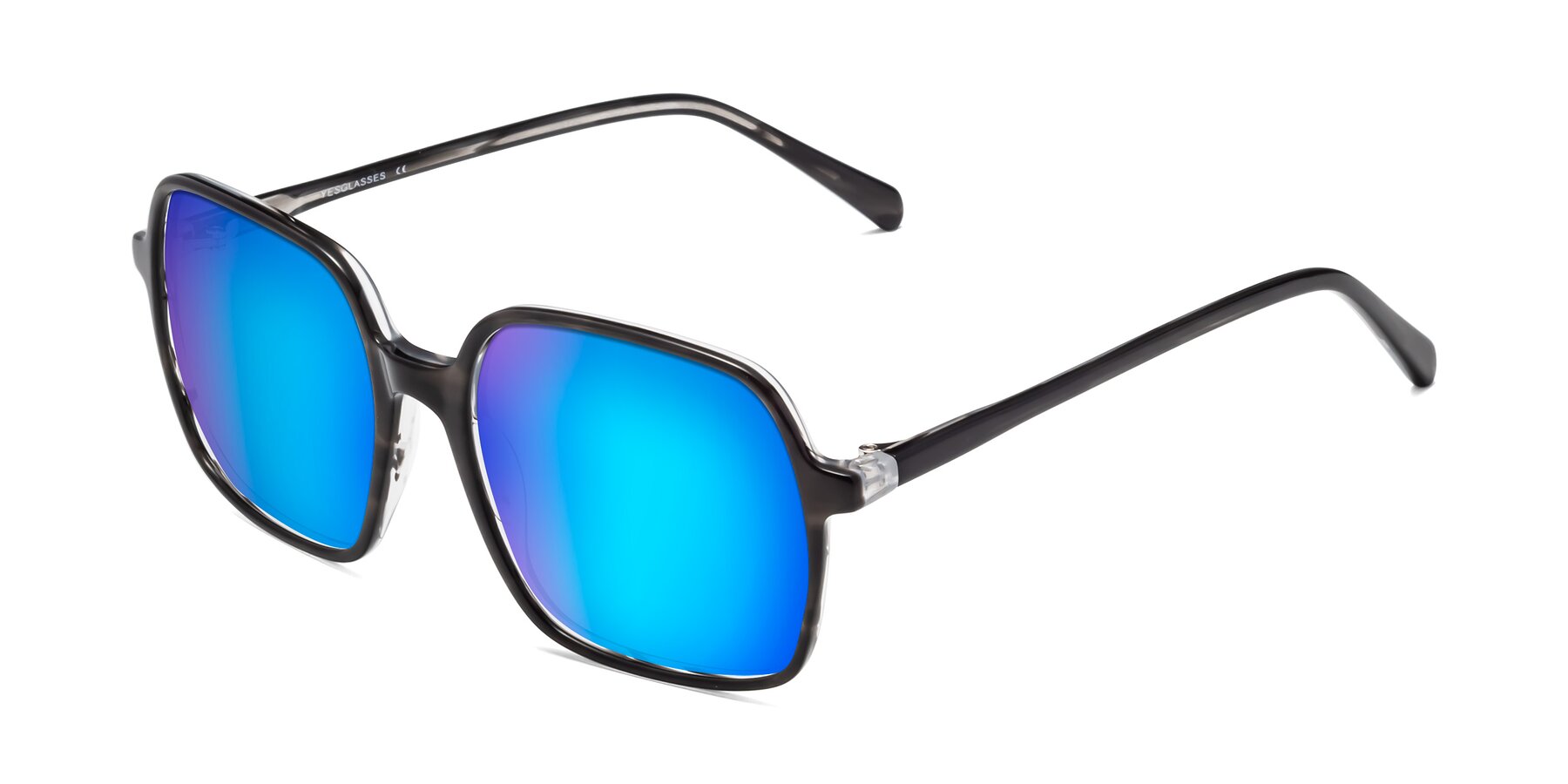 Angle of 1463 in Gray with Blue Mirrored Lenses