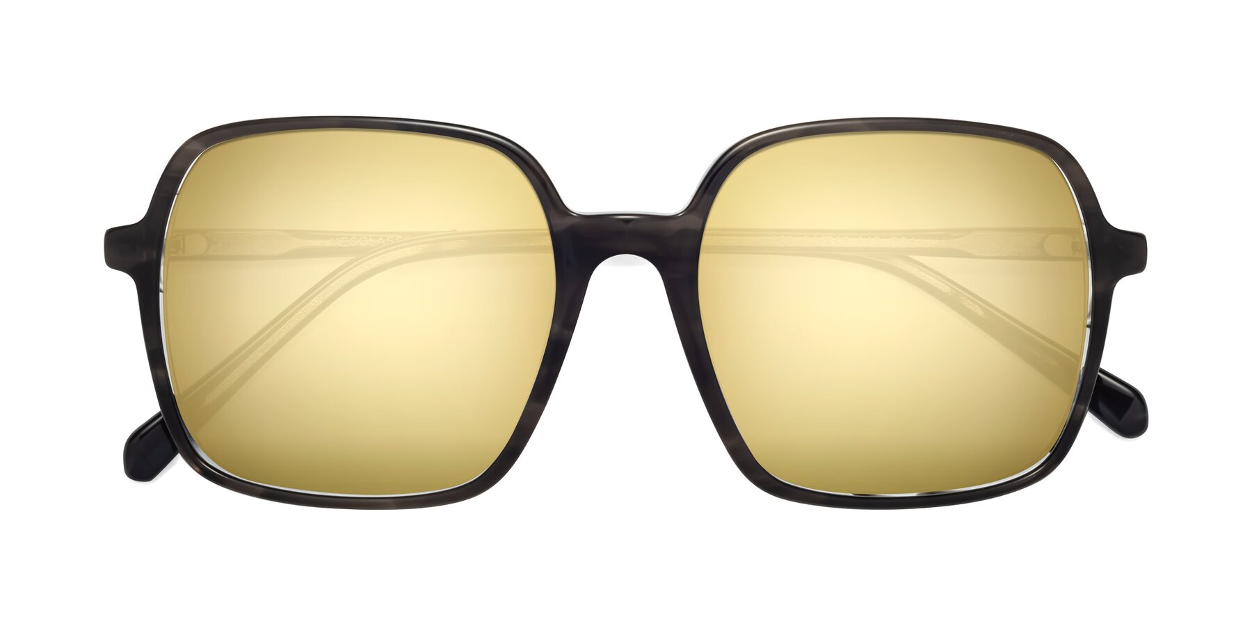 Folded Front of 1463 in Gray with Gold Mirrored Lenses