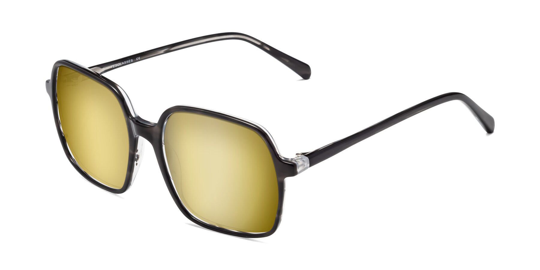 Angle of 1463 in Gray with Gold Mirrored Lenses