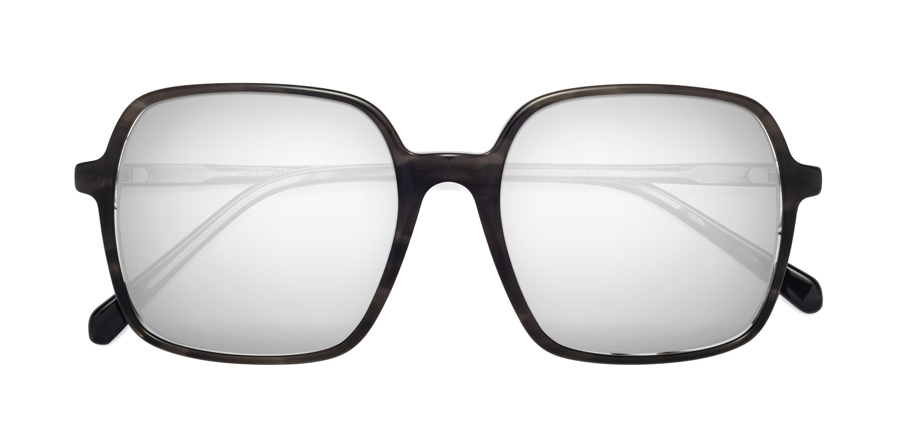 Folded Front of 1463 in Gray with Silver Mirrored Lenses
