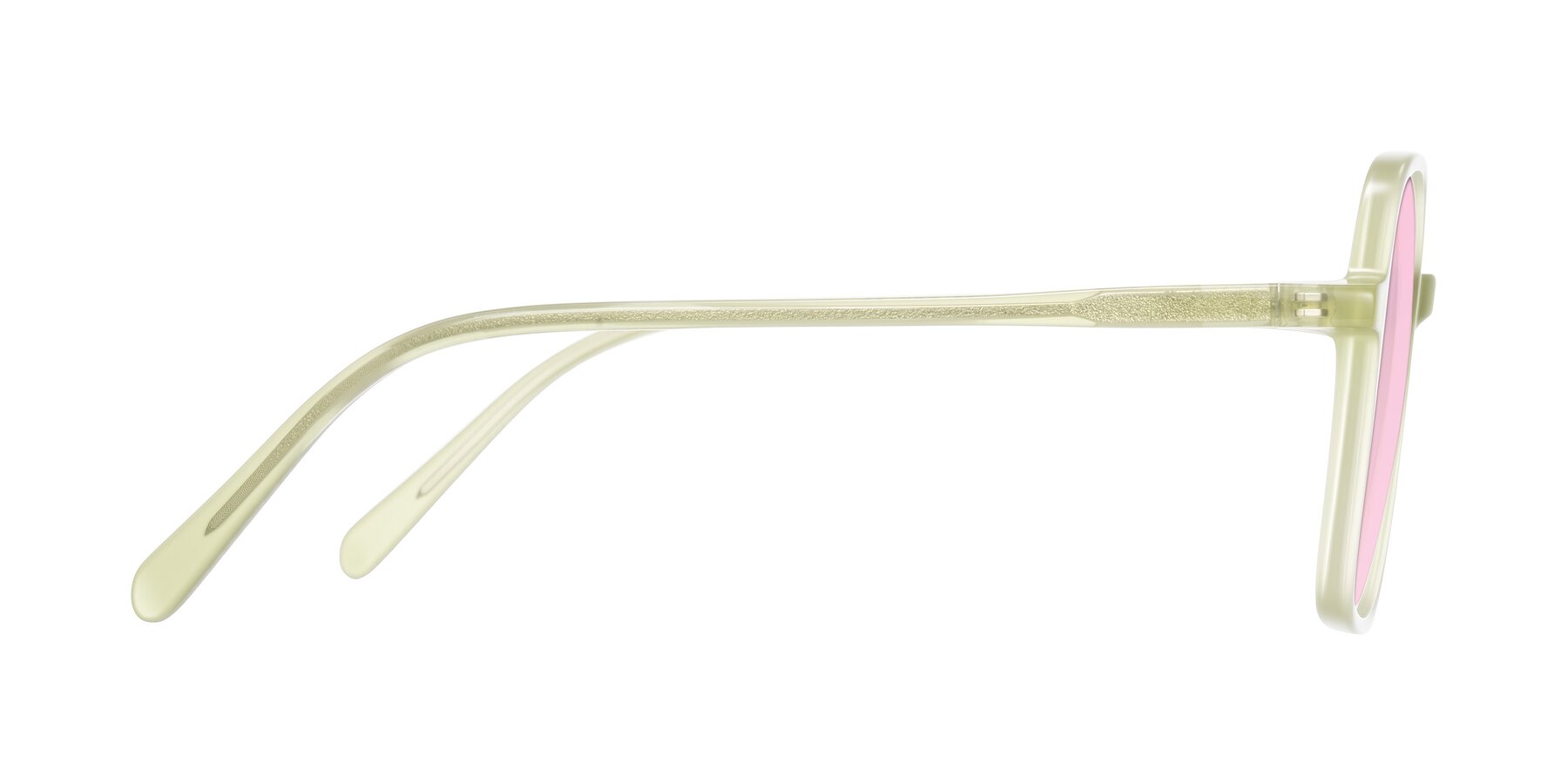 Side of O'malley in Pastel Green with Light Pink Tinted Lenses