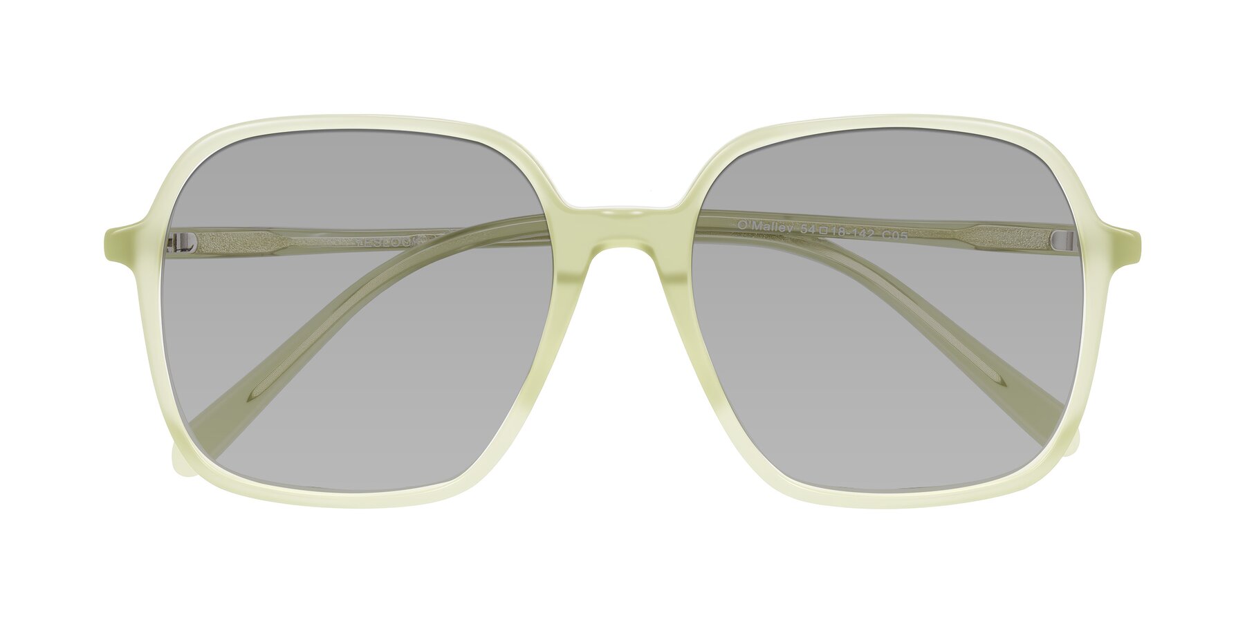 Folded Front of O'malley in Pastel Green with Light Gray Tinted Lenses