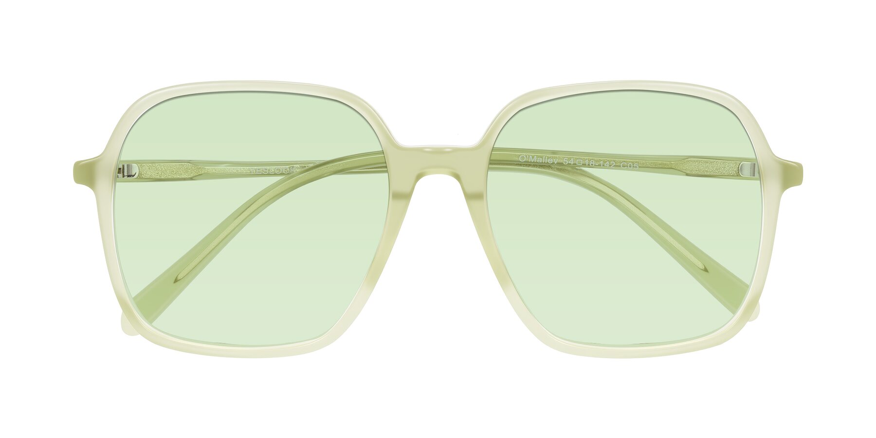 Folded Front of O'malley in Pastel Green with Light Green Tinted Lenses