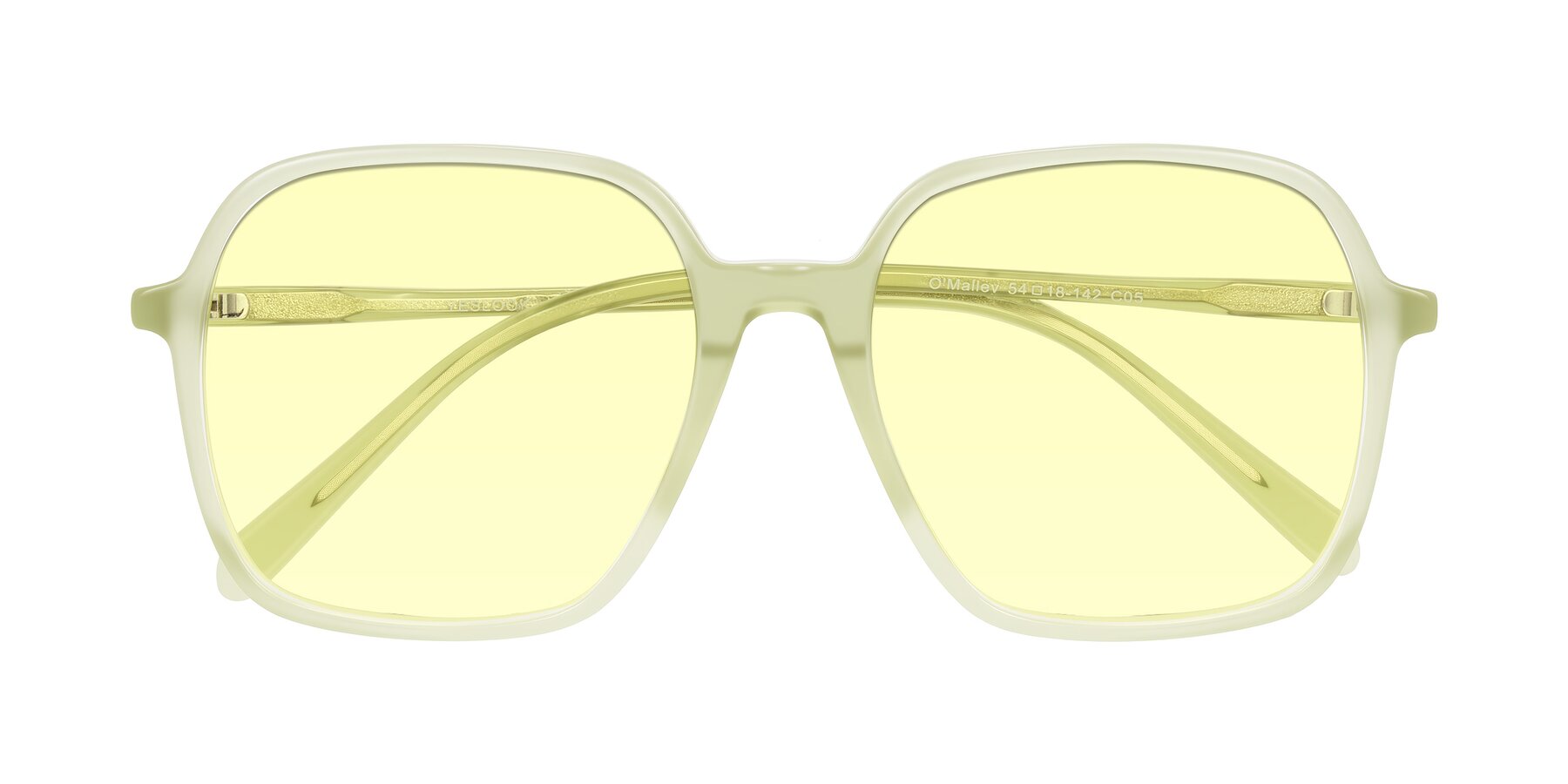 Folded Front of O'malley in Pastel Green with Light Yellow Tinted Lenses