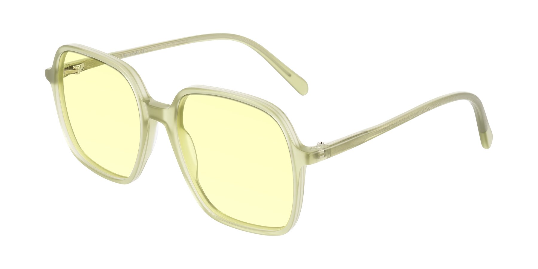 Angle of O'malley in Pastel Green with Light Yellow Tinted Lenses