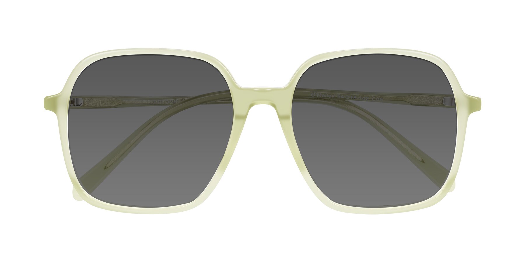 Folded Front of O'malley in Pastel Green with Medium Gray Tinted Lenses