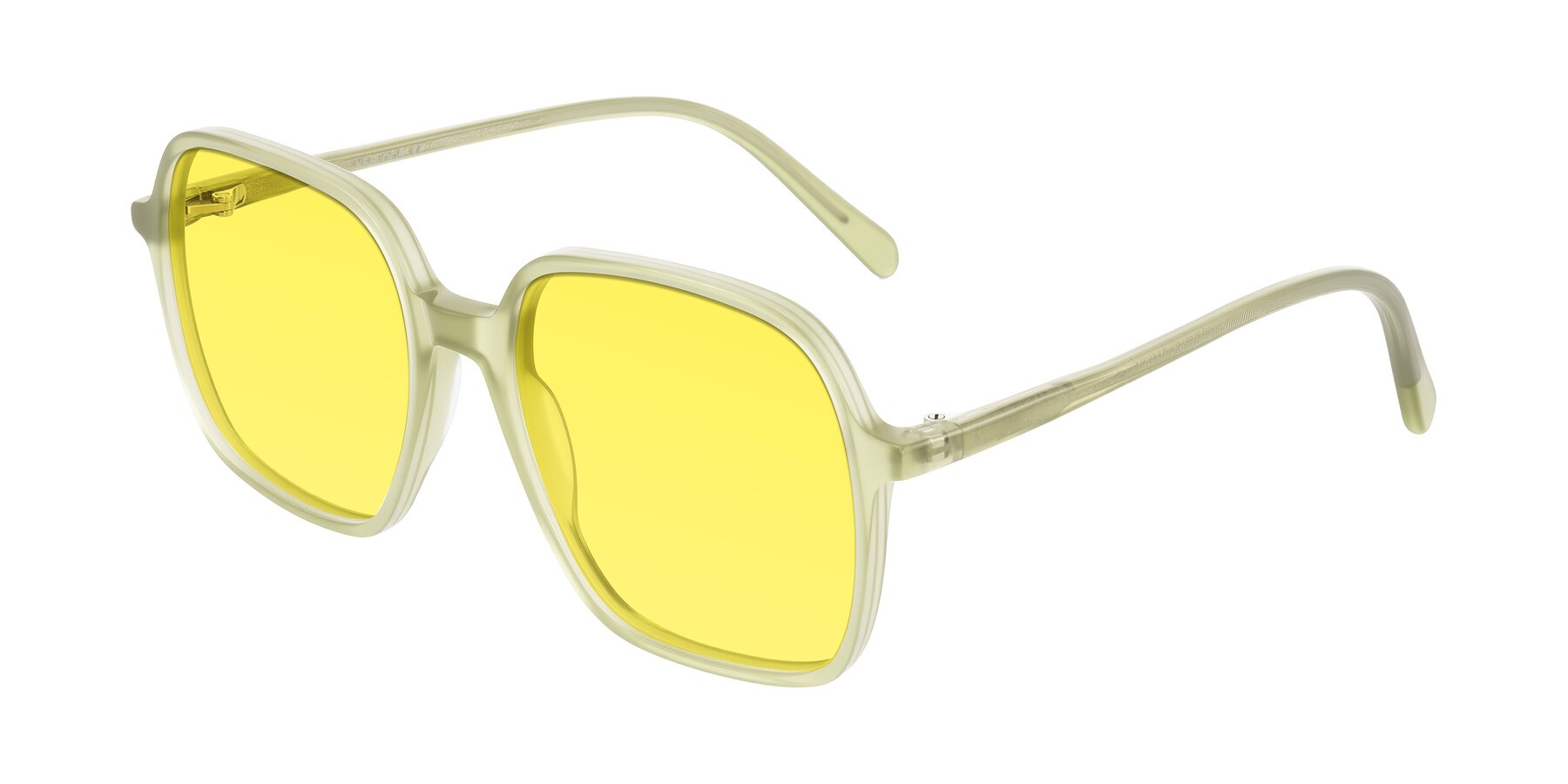 Angle of O'malley in Pastel Green with Medium Yellow Tinted Lenses