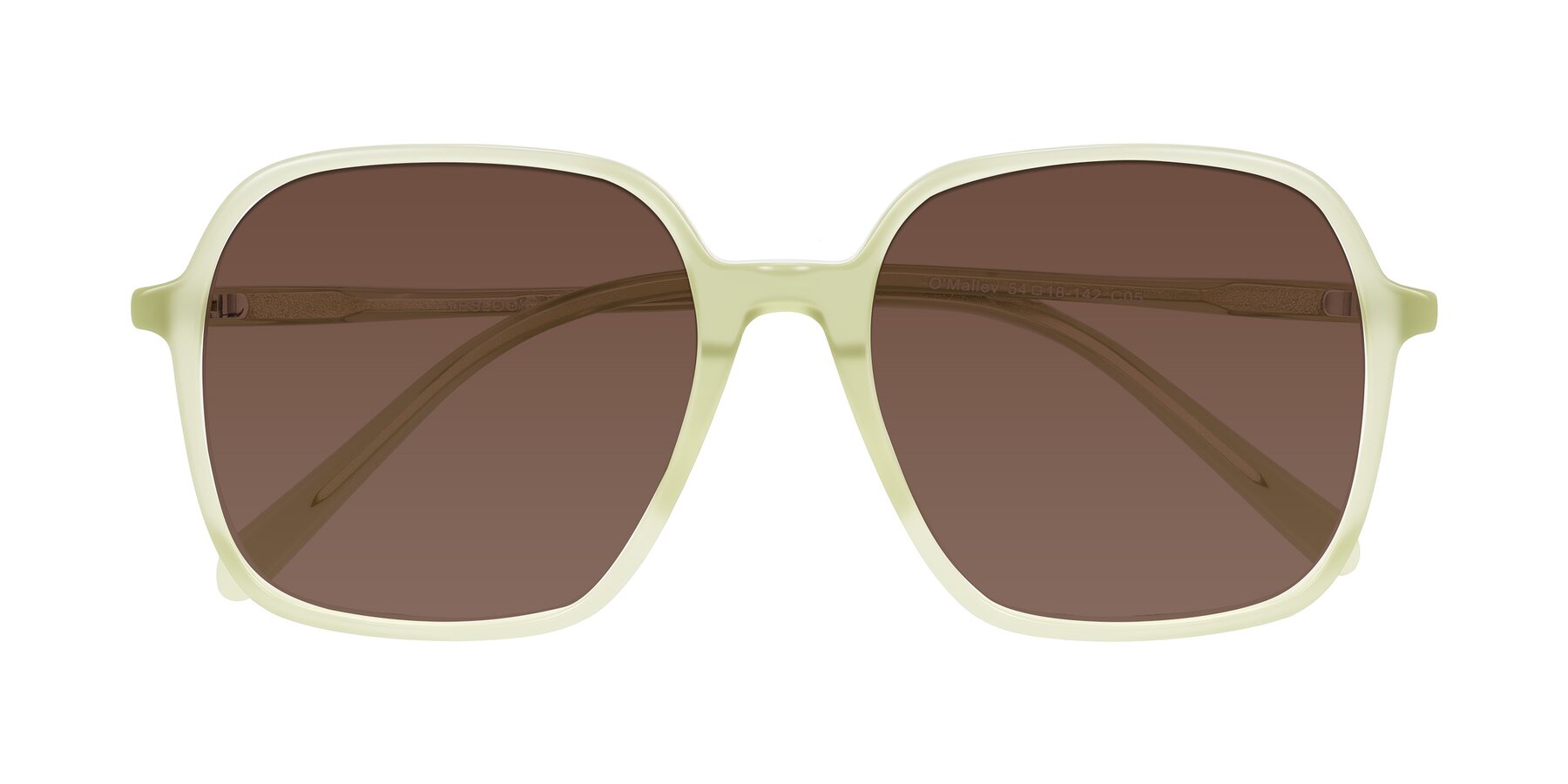 Folded Front of O'malley in Pastel Green with Brown Tinted Lenses