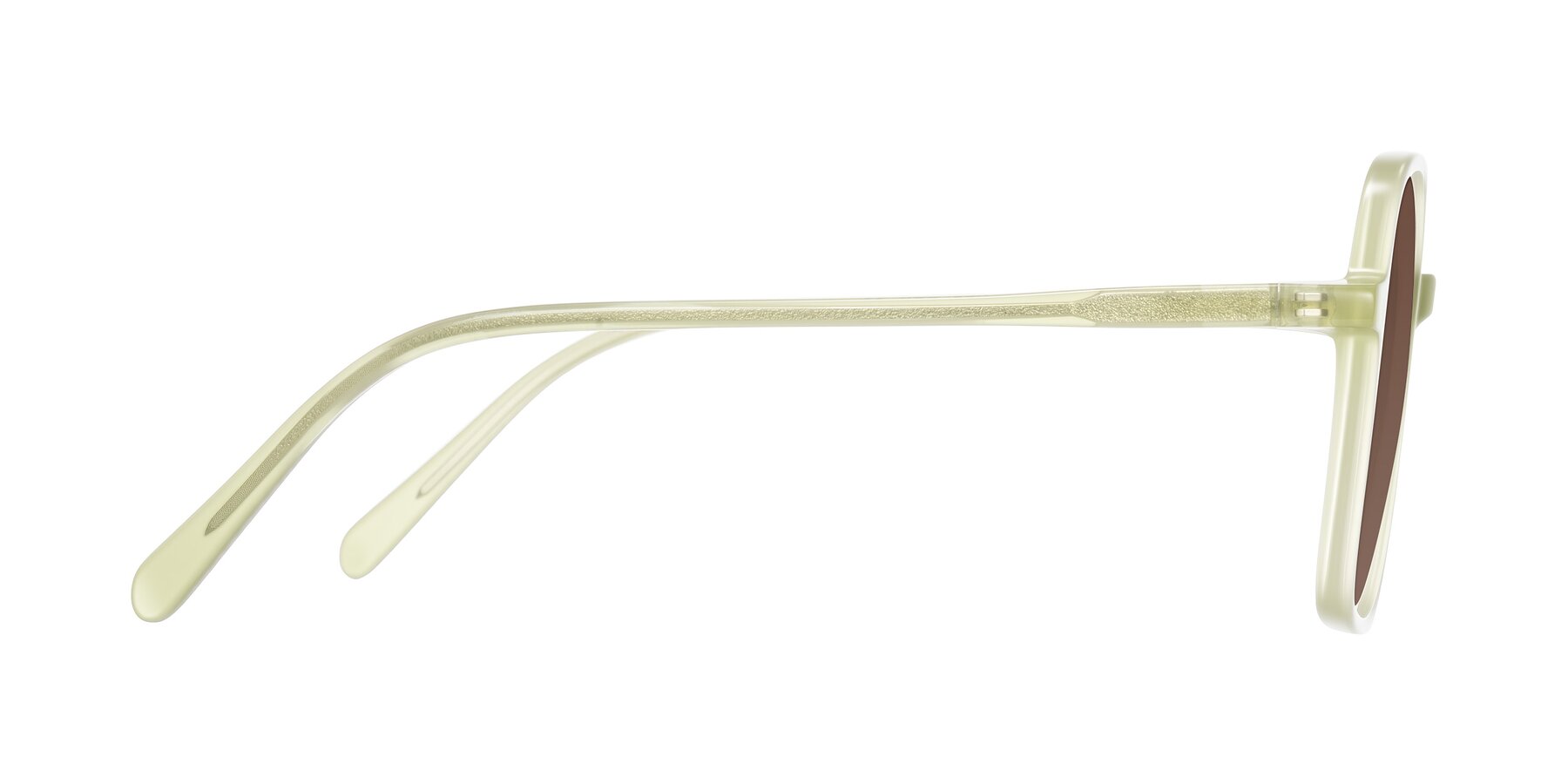 Side of O'malley in Pastel Green with Brown Tinted Lenses