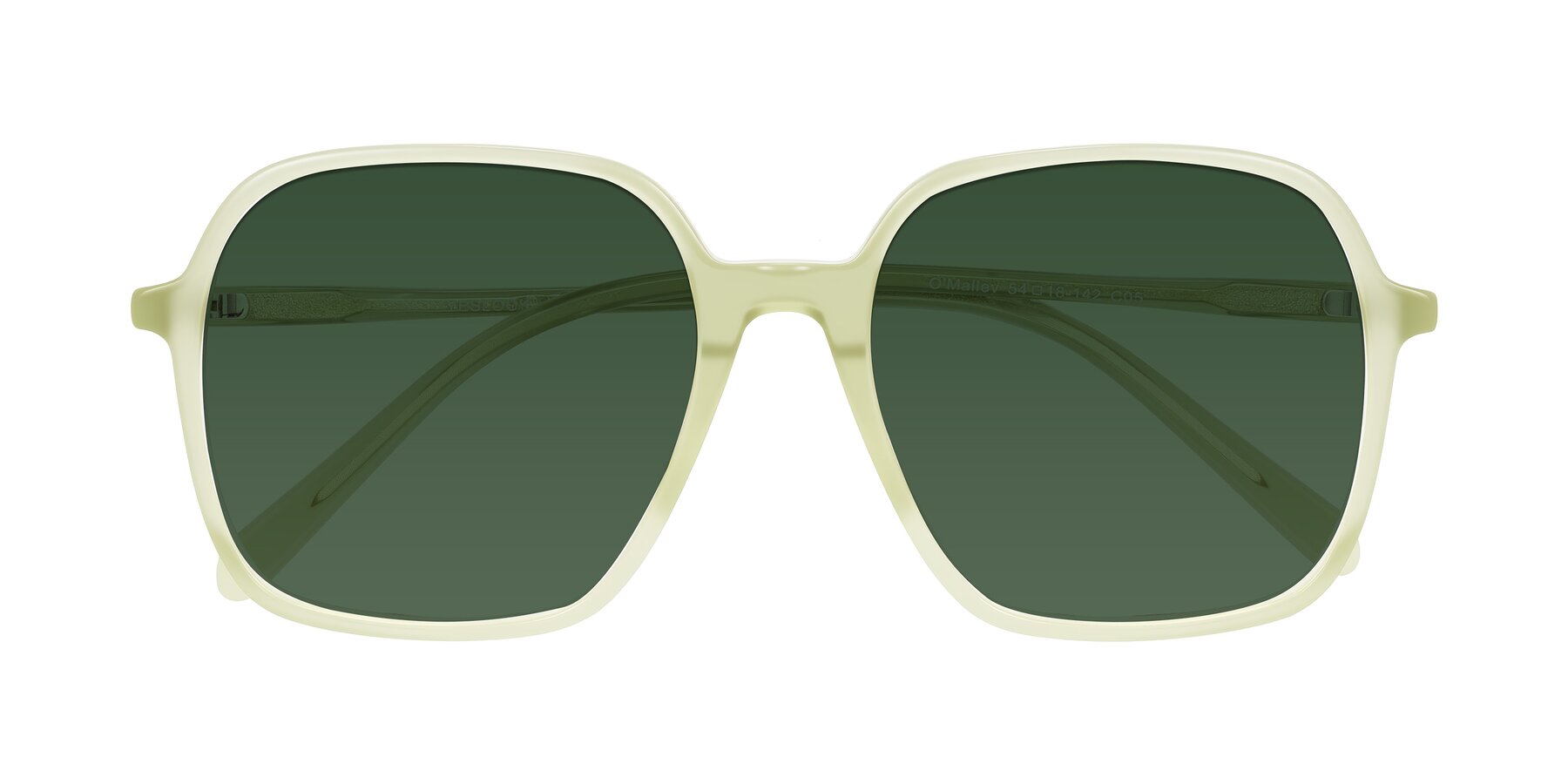 Folded Front of O'malley in Pastel Green with Green Tinted Lenses