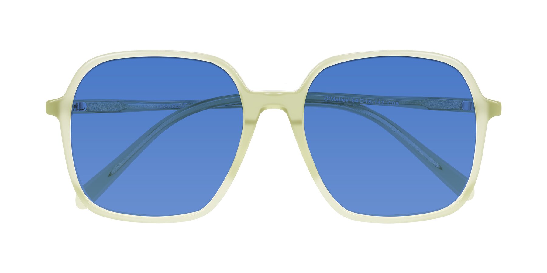 Folded Front of O'malley in Pastel Green with Blue Tinted Lenses