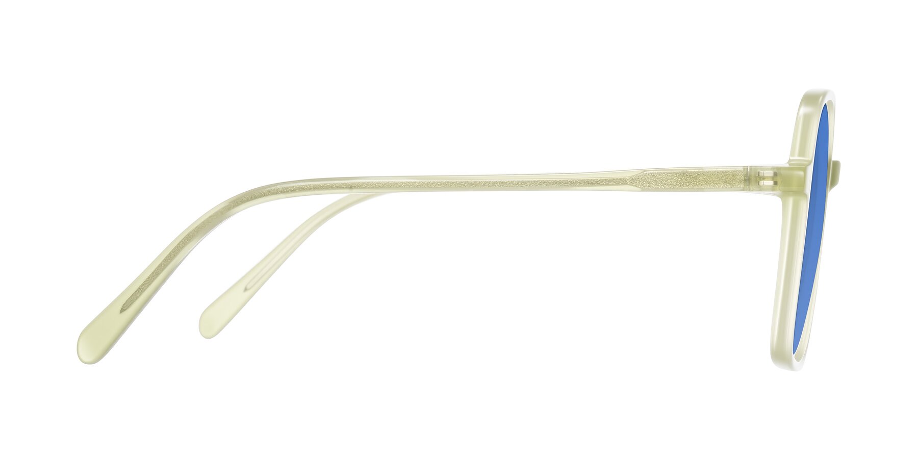 Side of O'malley in Pastel Green with Blue Tinted Lenses